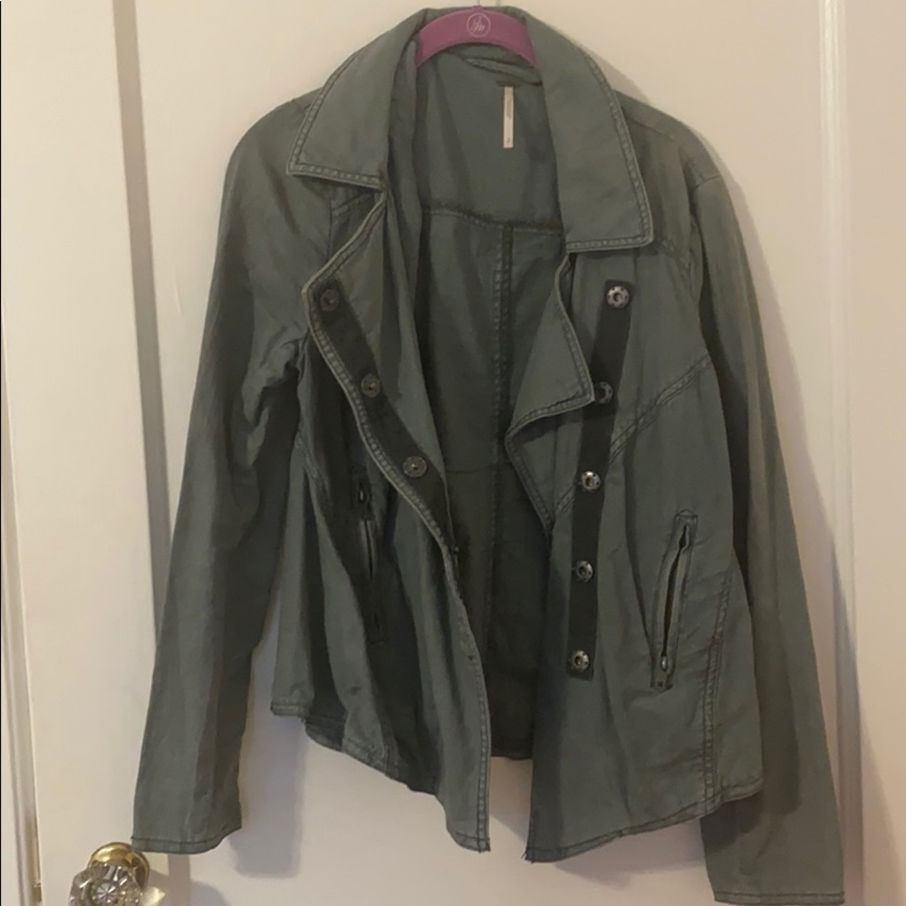 Free People Chic Military-Style Utility Jacket